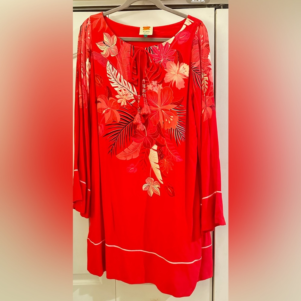 Farm Rio scarf print tunic dress
